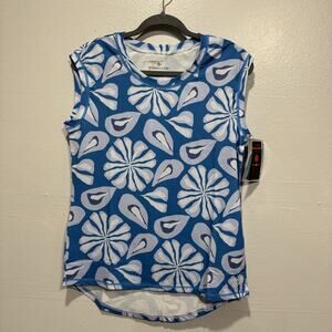 Gymwrap Cloud Knit Tank High-Low Hem Performance Womens S Torn Bluebell A591664